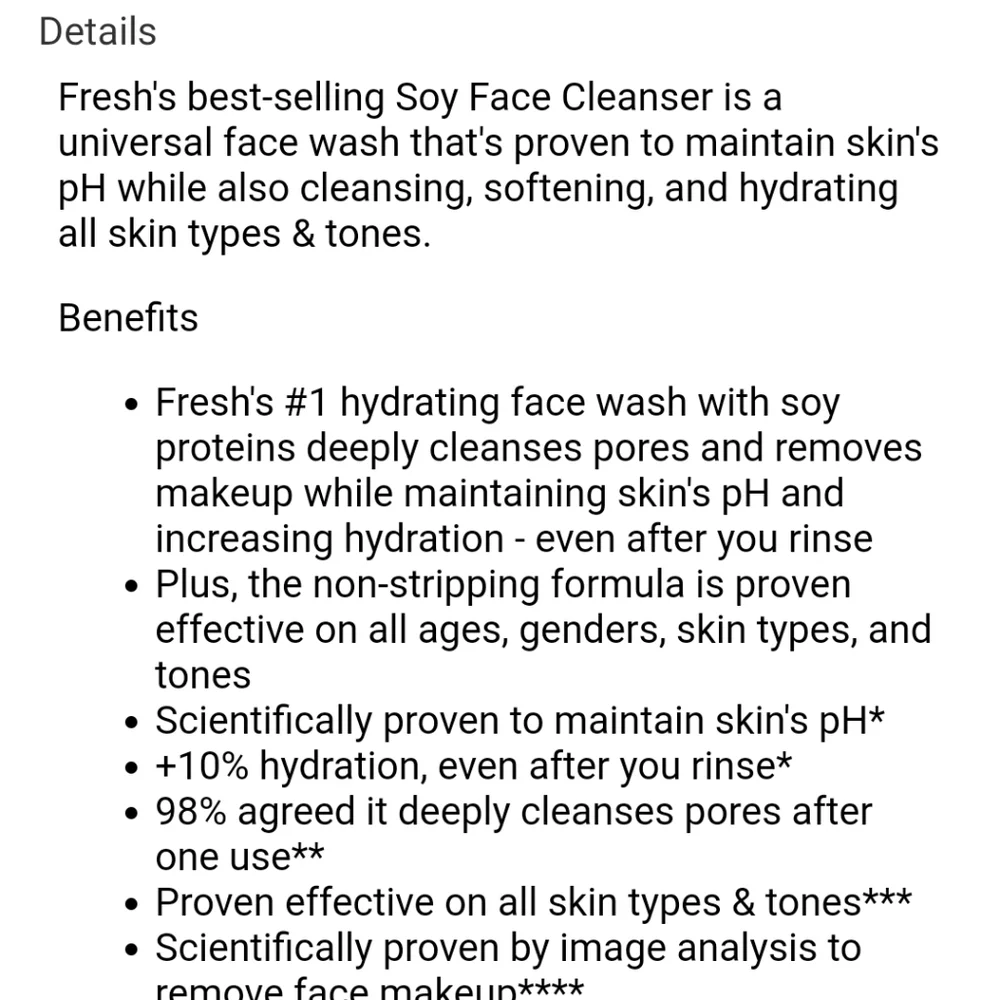 SAMPLE FRESH SOY FACE CLEANSER FOR ALL SKIN TYPES.